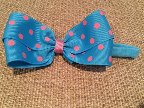 Turquoise And Bright Pink Polka Dot Grosgrain Ribbon By Daisydade