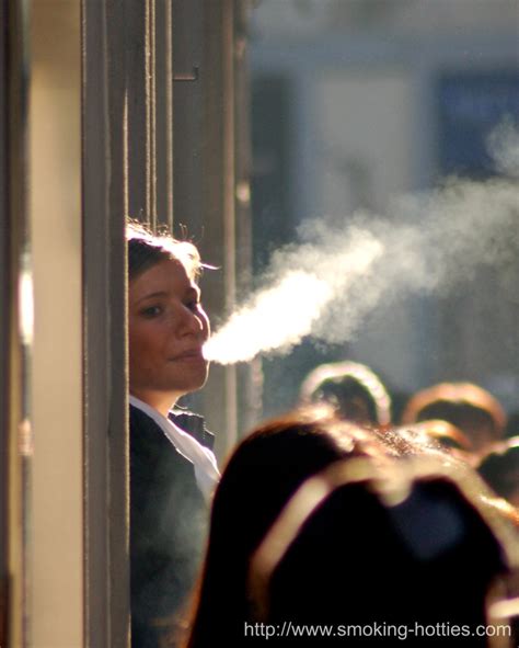 Shop Girl Blowing Smoke Smoking Hotties