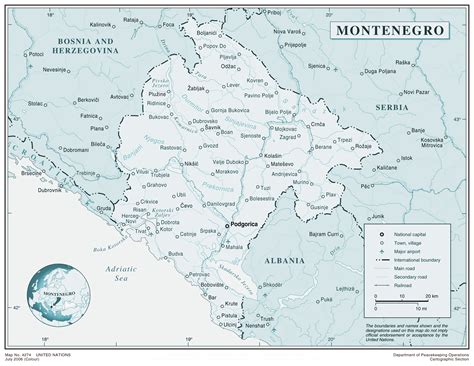 Large Political Map Of Montenegro Montenegro Large Political Map