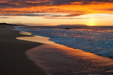 Sunset At Polihale Beach On Kauai Hawaii Stock Image Image Of