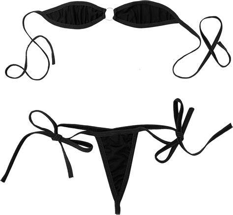 Janjean Womens Sexy Tiny Bikini Sets Swimsuit Unlined Tie Bikini Bra