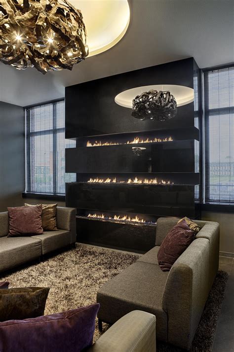 Stacked Statement Fireplace Fireplace Design Modern Fireplace Home