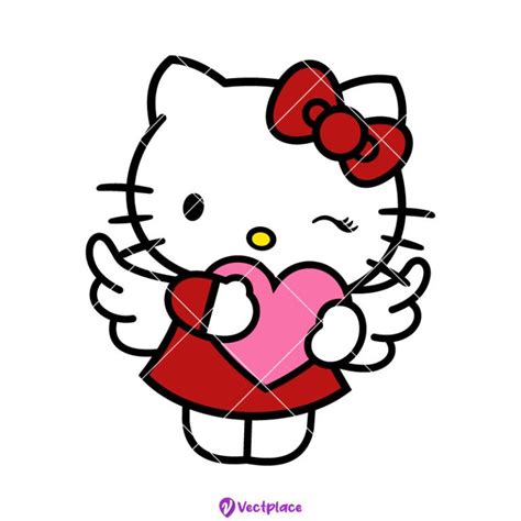 Hello Kitty Cupid Svg, Valentine's Day Svg, Cut File, Cricut, Png