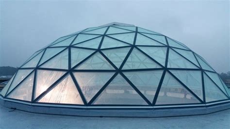 Double Glass Dome Roof Roof Window D 12m Frame Steel Painted Ral