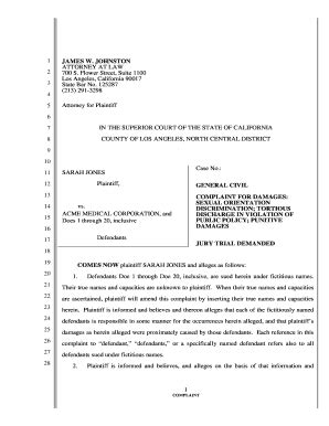 Complaint letter for poor services. Fillable sample wrongful termination complaint - Edit ...