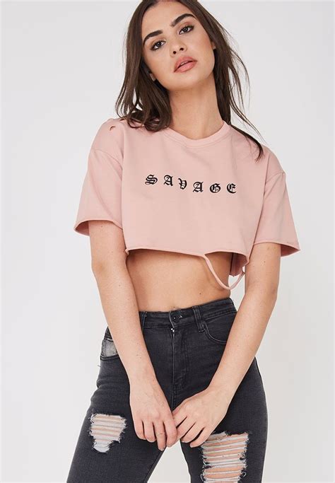 Crop tops are for guys: China 100% Cotton Women Pink Crop Tops with Letter ...