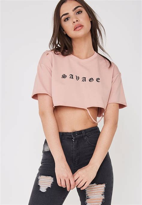 Select from premium crop top of the highest quality. China 100% Cotton Women Pink Crop Tops with Letter ...