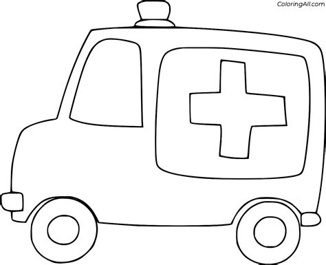 Simple Ambulance Drawing Coloring Page Coloringall