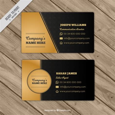 Free Vector Black And Gold Business Card