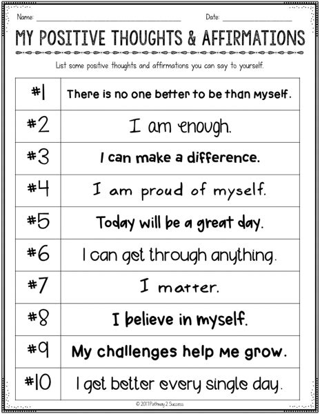 101 Positive Affirmations For Kids The Pathway 2 Success
