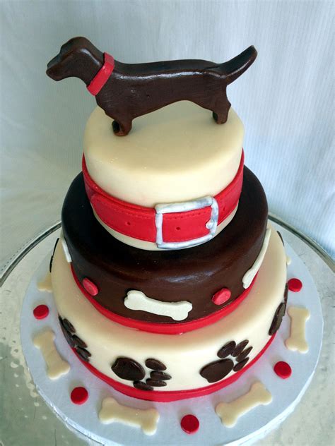 There would need to be sound waves violent enough to break the bubbles forming in the cake for this to. Three-tiered wiener dog themed birthday cake. Dachshund birthday cake. | Cakes by Denise ...