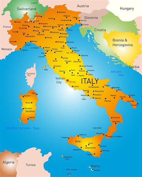 Map Of Italy Country Custom Designed Illustrations ~ Creative Market