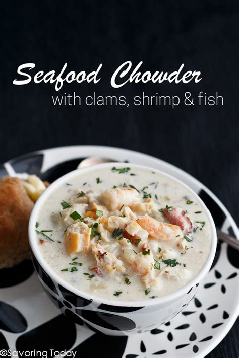 Simmer chowder, stirring occasionally, until potatoes are fully tender, about 15 minutes. Seafood Chowder Recipe with Clams, Shrimp & Fish