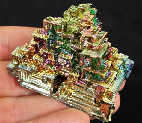 One 1 Lg Superior Rainbow Bismuth Crystal Mineral Specimen