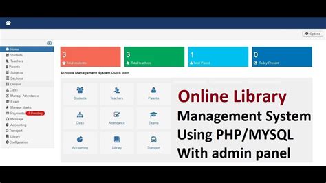 Online Library Management System Using Php Mysql With Admin Panel Youtube