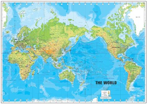 Click on the below images to increase! P0438 World Map Poster Large Detailed Physical Map Of The ...