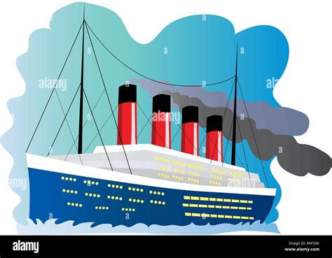 Illustration D Une Caricature Du Navire Titanic Image Vectorielle Stock