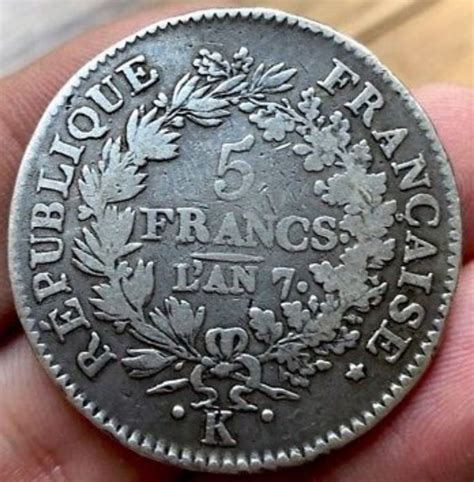 Frankreich 5 Francs An 7 K Union Et Force Silber Catawiki