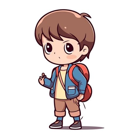 Premium Vector Cute Little Boy Going To School With Backpack Vector