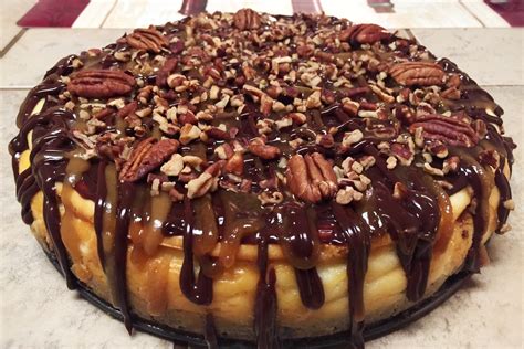 Homemade Turtle Cheesecake With A Brownie Bottom R Food