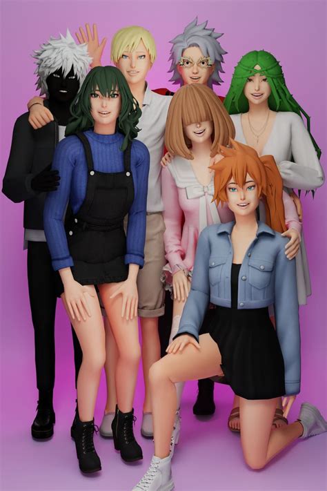 Mha Hair Pack 2 In 2021 Sims 4 Anime The Sims 4 Skin Sims 4