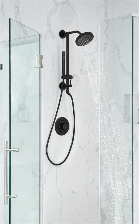 A simple and clean design with minimalist lines and structures is exactly what this space needs. Annex Matte black shower only in 2020 | Black shower ...
