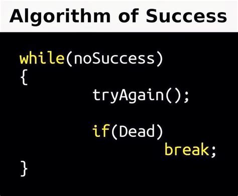 Algorithm Of Success Programmer Humor Programmer Jokes Computer Humor