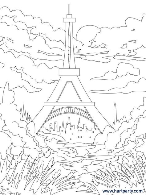 Eiffel Tower Tracable Coloring Page For The Youtube