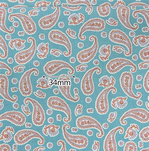 Paisley Pattern Cotton Fabric By Yard S24886 4 Colors Etsy