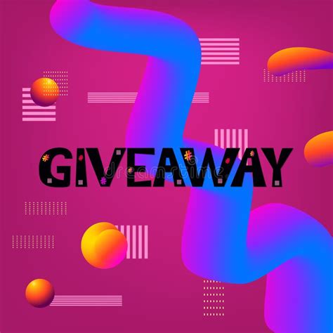 Giveaway Text On White Background Vector Illustration Modern