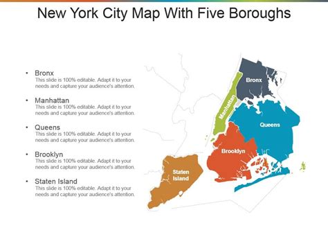 New York City Map With Five Boroughs Presentation Design