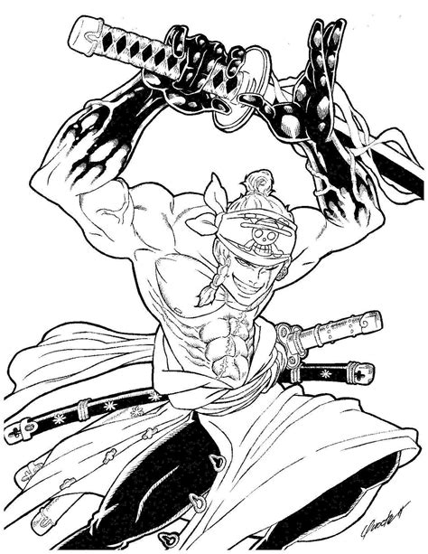 Great Zoro Coloring Page Download Print Or Color Online For Free