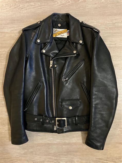 Schott Nyc Perfecto Leather Jacket Black Size 34 Made Gem