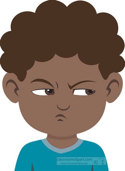Emotions Clipart African American Boy With Jealous Expression Clipart Classroom Clipart
