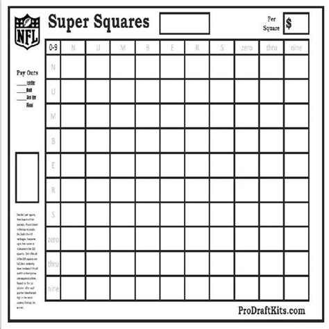 Super Bowl Squares 10 Pack Fantasy Football Weekly Party Game