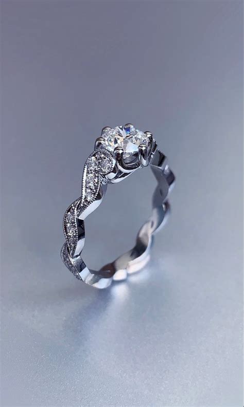 Bespoke Engagement Ring With Diamonds In Shoulders Bespoke Engagement