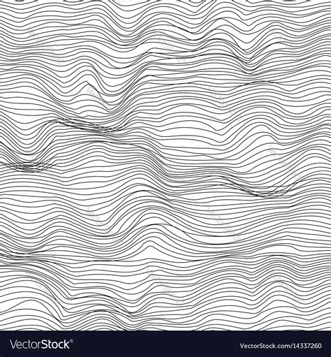 Abstract Black And White Wave Texture Background Vector Image