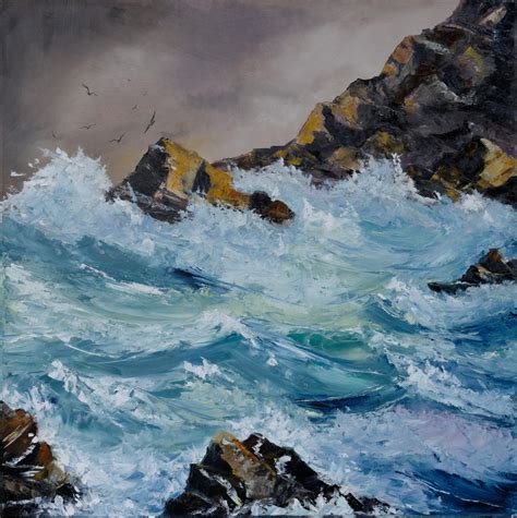 Tempête En Mer Peinture par Arina Tcherem Artmajeur