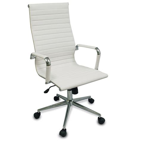 Bodymade High Back Modern Ribbed Office Chair White