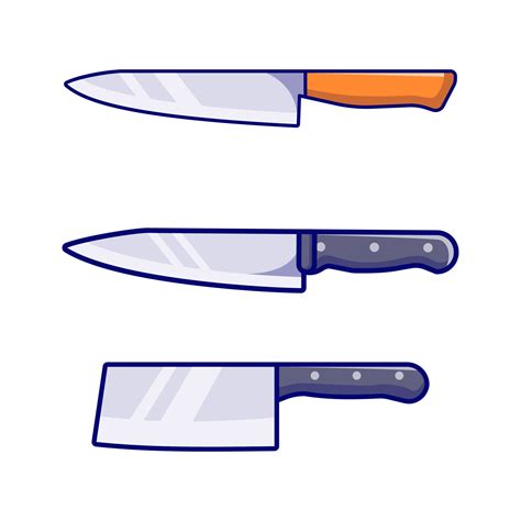 Knife Collection Cartoon Icon Vector Illustration Premium Design