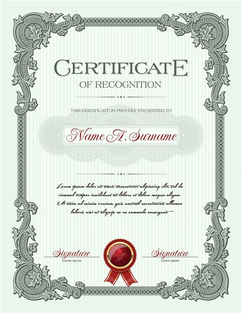Premium Vector Ornament Vintage Frame Certificate Of Recognition