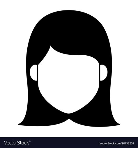 Woman Faceless Cartoon On Black And White Vector Image