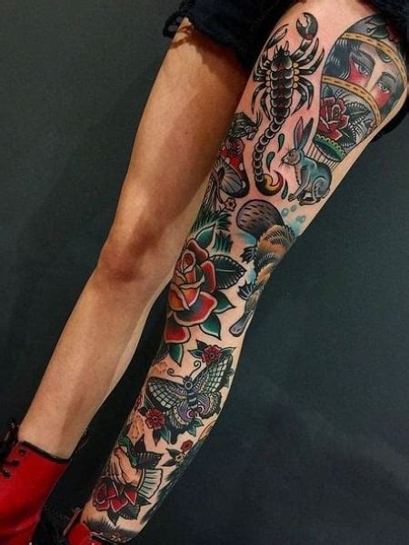 Traditional Leg Tattoos