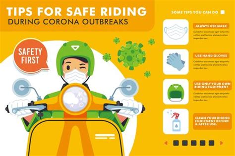 Tips For Safe Riding Cartoon Illustration Vector Free Download