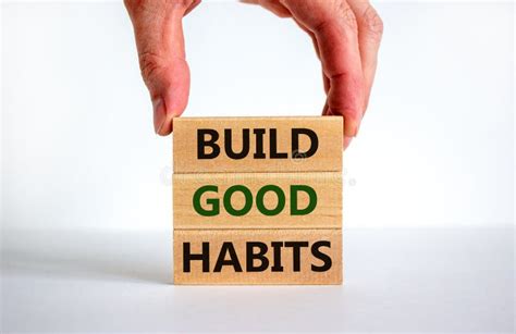 Build Good Habits Symbol Wooden Blocks With Words `build Good Habits