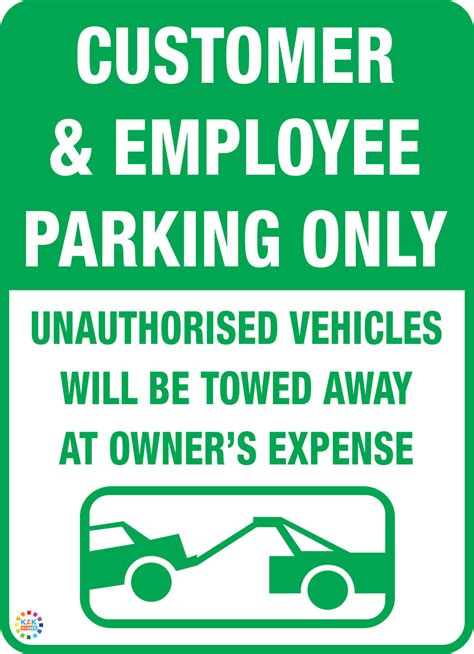 Customer And Employee Parking Only Sign K2k Signs Australia