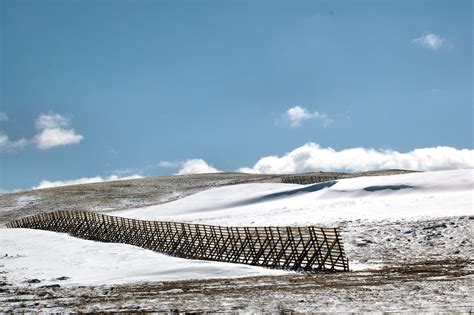 Wyoming These Snow Fences Were Everywhere On The Hills By Flickr