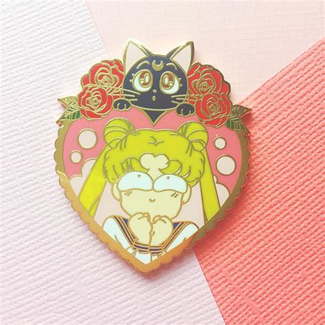 Sailor Moon And Luna Enamel Pin By Lulu Bloo Enamel Pins Sailor Moon