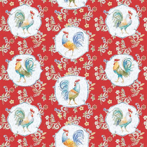 Materials Fat Quarter Fabricfarm Animal Chicken Fabric Roosters And