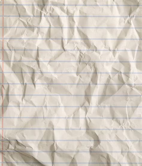 Crumpled White Empty Lined Paper Stock Illustration Illustration Of
